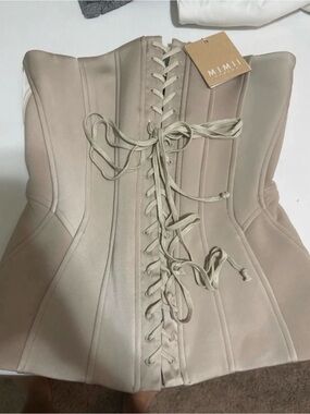 MIMI Nude Lace-Up Corset Top